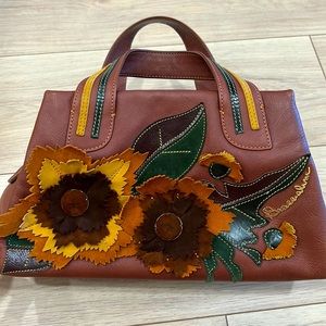 Braccialini Genuine Leather Brown Handbag